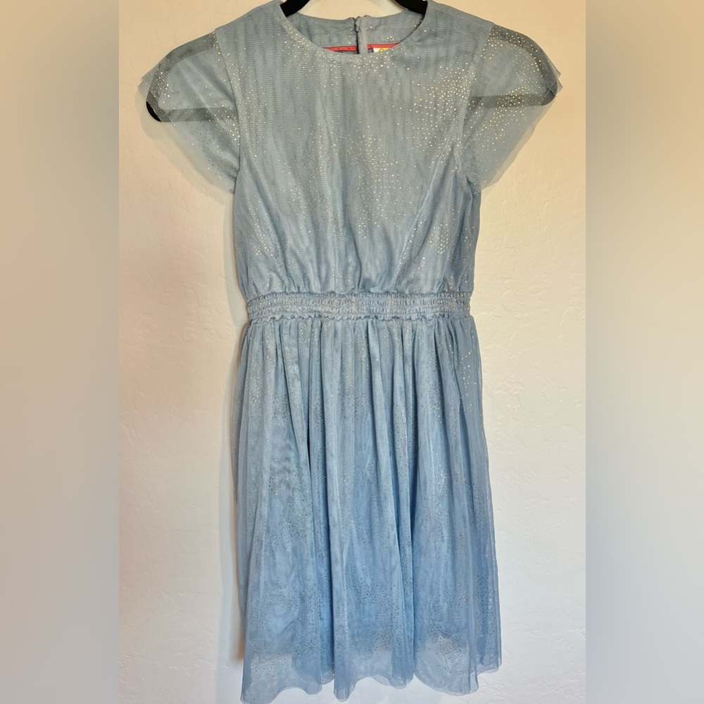COTTON Boden dress - GIRLS 11/12 - Gold specks and stars with tulle sleeves